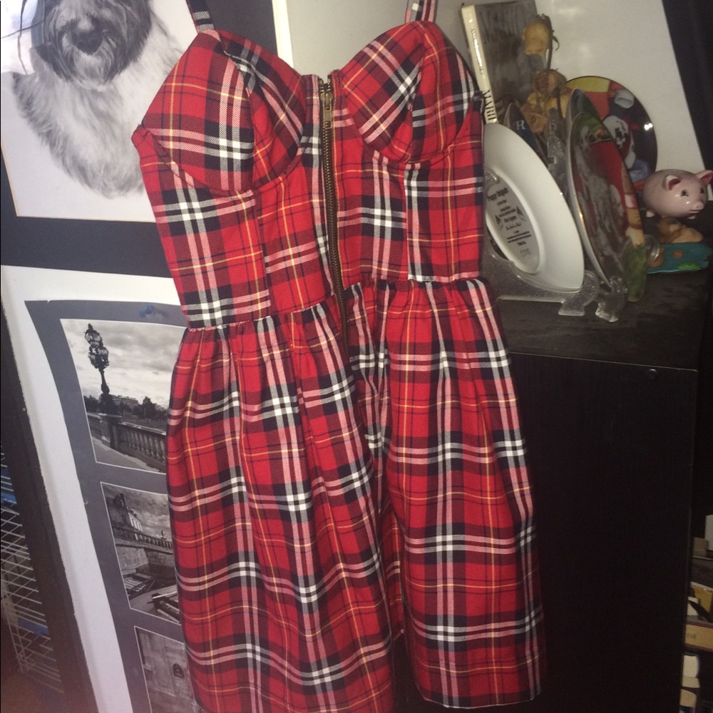 Hot Topic Punk Plaid Zipper Dress